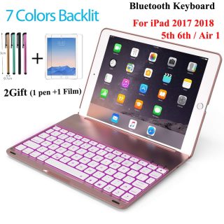 7 Colors BackLight Wireless Bluetooth Keyboard Case Apple iPad Air 2 / IPad PRO 9.7 Russian/Spanish Keyboard Customize