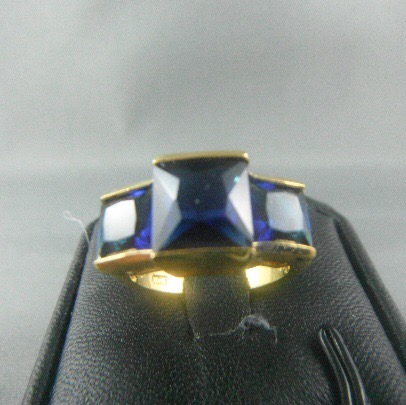 Blue Lab Sapphire Rhinestones Women Ring Fashion Jewelry - Image 8