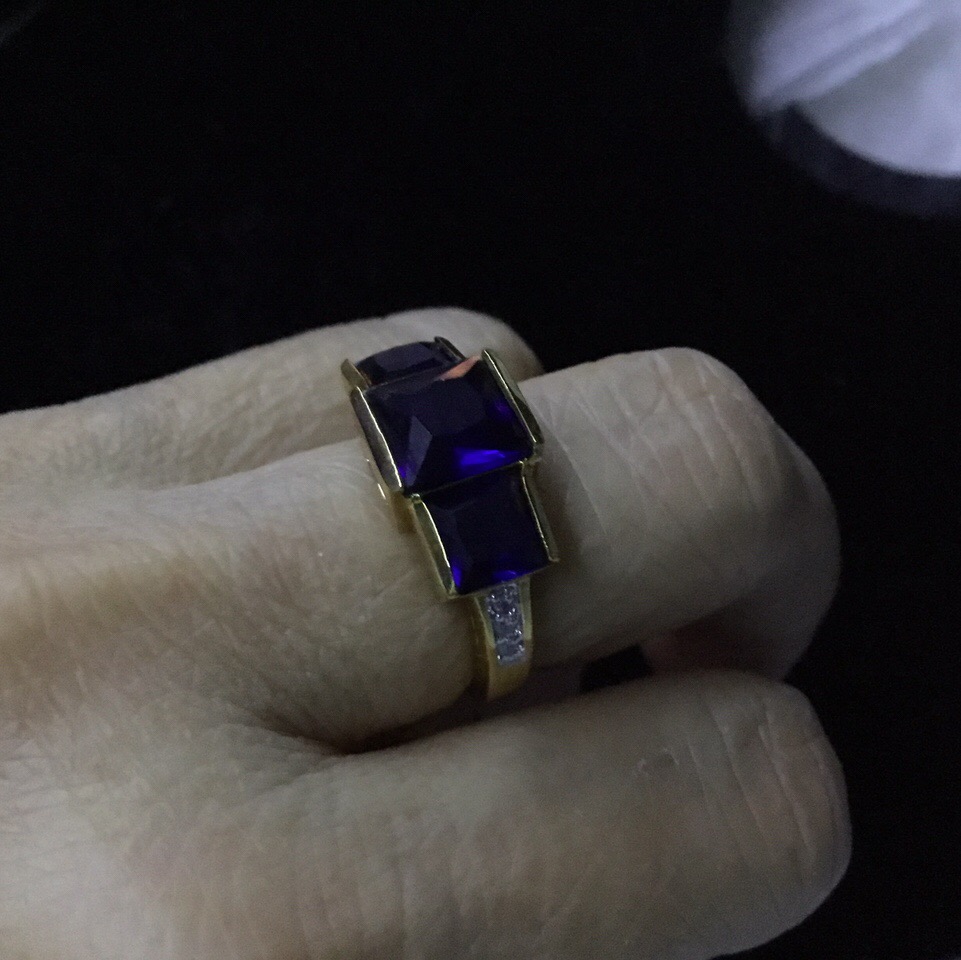 Blue Lab Sapphire Rhinestones Women Ring Fashion Jewelry - Image 6