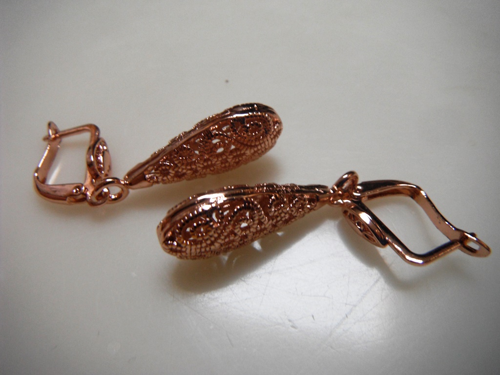 Classic Drop Rose Gold Plated Women Earrings Fashion Jewelry - Image 2