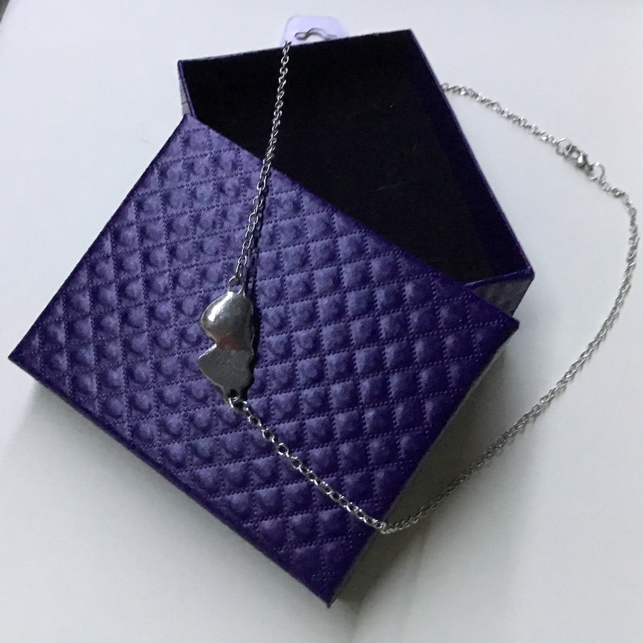Gorgeous Crystal Zirconia Pink Double Hearts Women Stainless Steel Pendant Necklace - Image 3