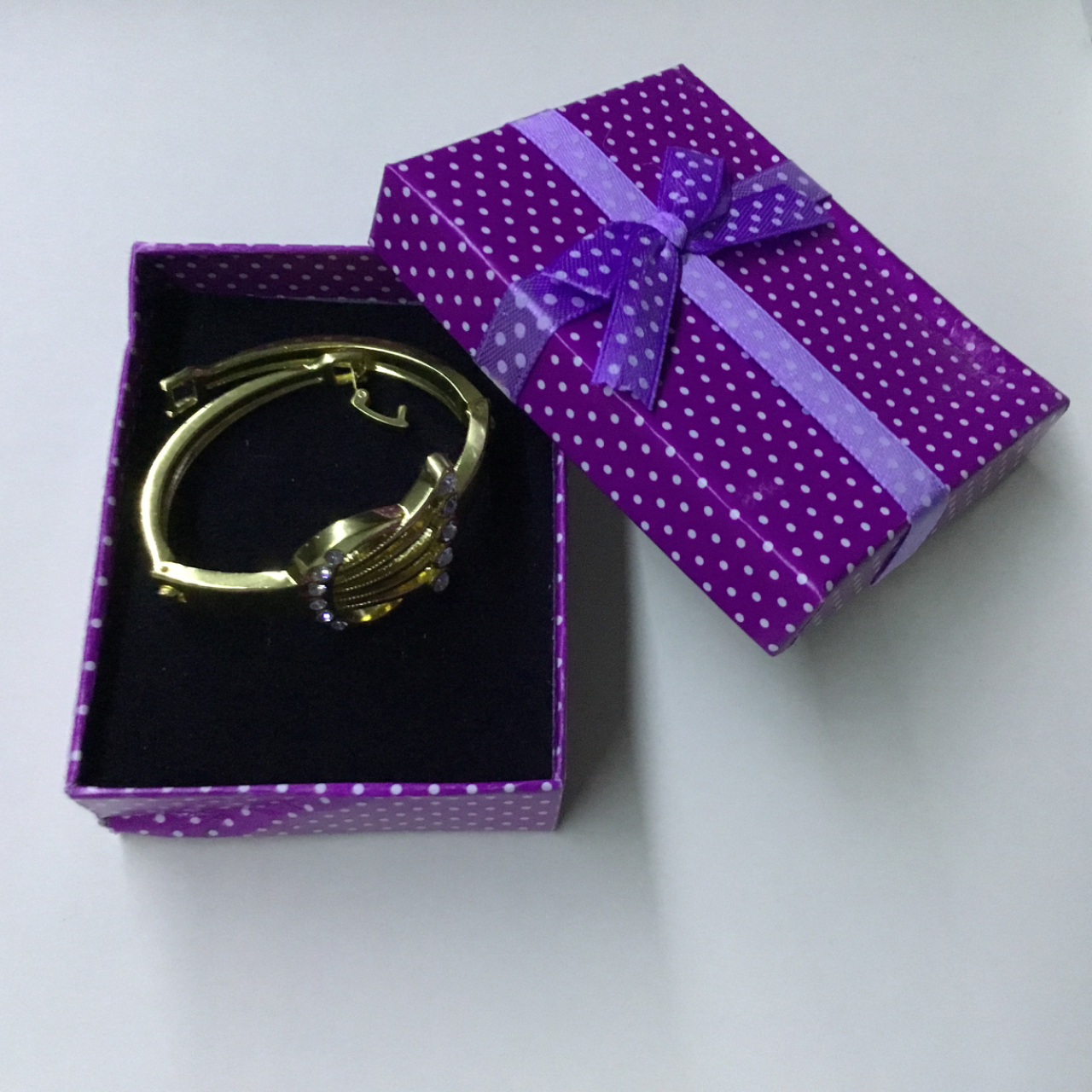 Rhinestones Golden Colour Bangle Girls Women Bracelet - Image 3