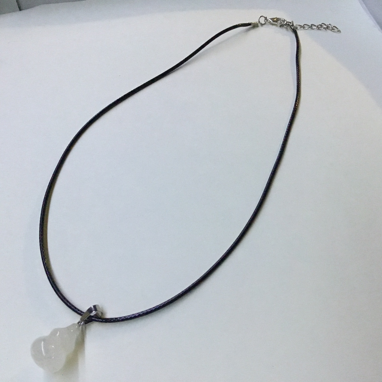 HowLite Natural Stone White Colour Men Women Unisex Waxed Leather Necklace - N6 - Image 4