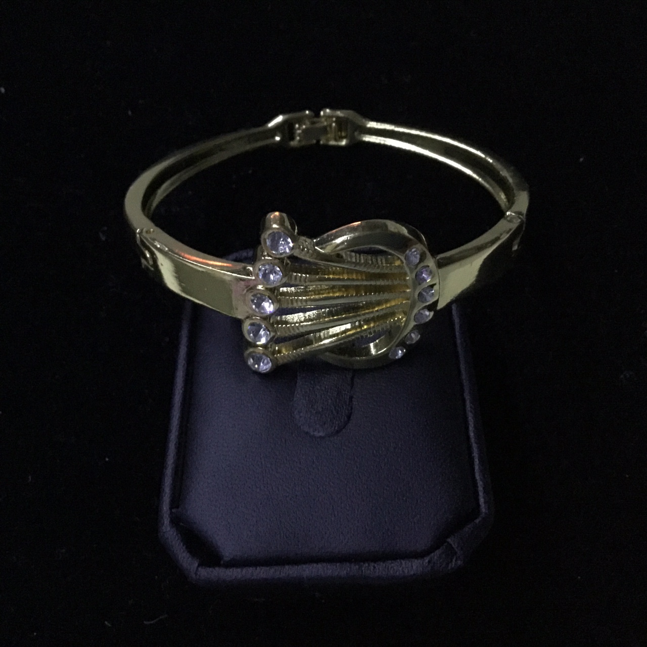 Rhinestones Golden Colour Bangle Girls Women Bracelet - Image 4