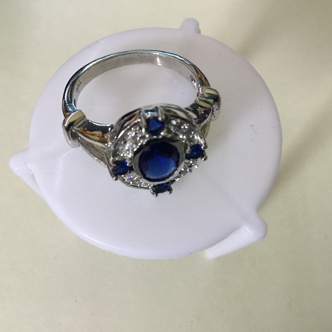 Classic Blue Sapphire Women 10KWGP Ring Fashion Jewelry - Image 4